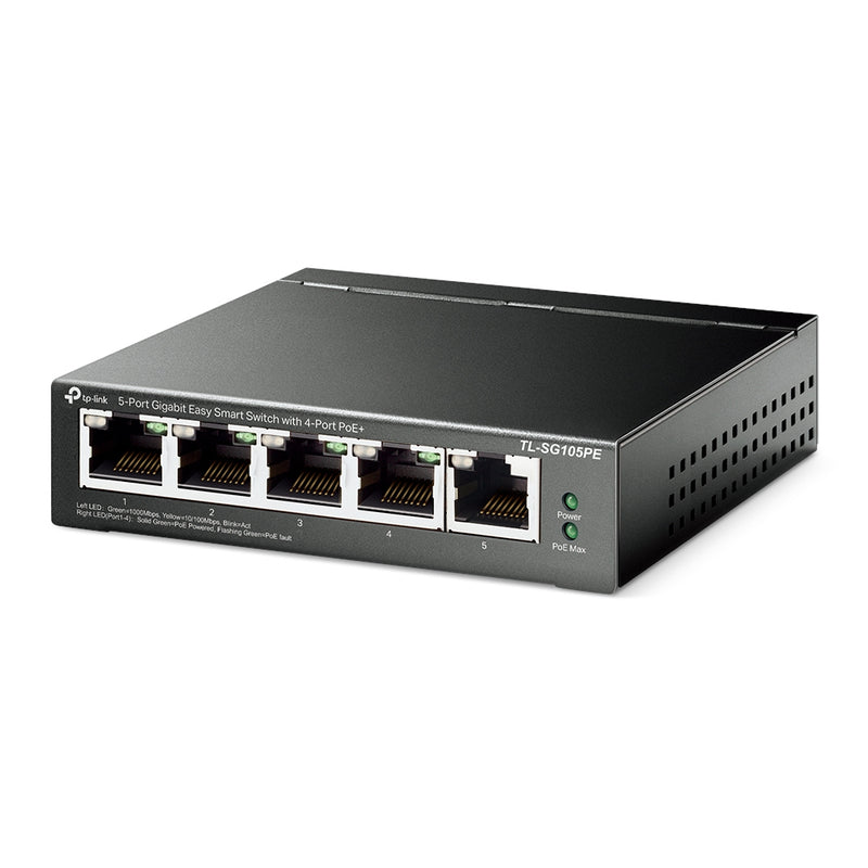 TP-Link TL-SG105PE | 5-Port Gigabit Easy Smart Switch with 4-Port PoE+