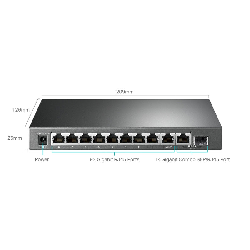 TP-Link TL-SG1210MPE | 10-Port Gigabit Easy Smart Switch with 8-Port PoE+