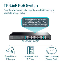 TP-Link TL-SG1428PE | 28-Port Gigabit Easy Smart Switch with 24-Port PoE+