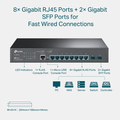 TP-Link TL-SG3210 | JetStream™ 8-Port Gigabit L2+ Managed Switch with 2 SFP Slots