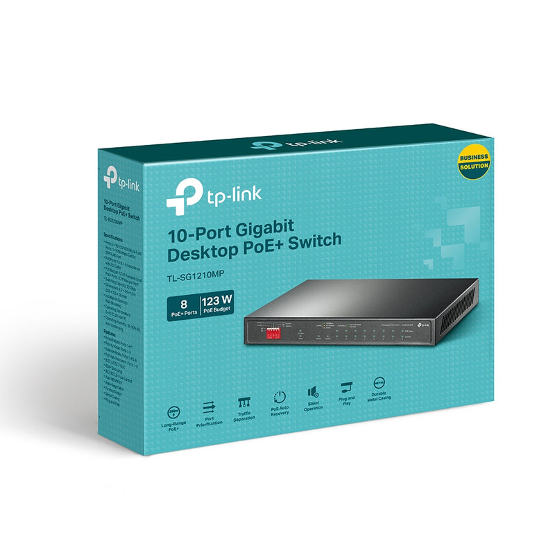 TP-Link TL-SG1210MP | 10-Port Gigabit Desktop Switch with 8-Port PoE+