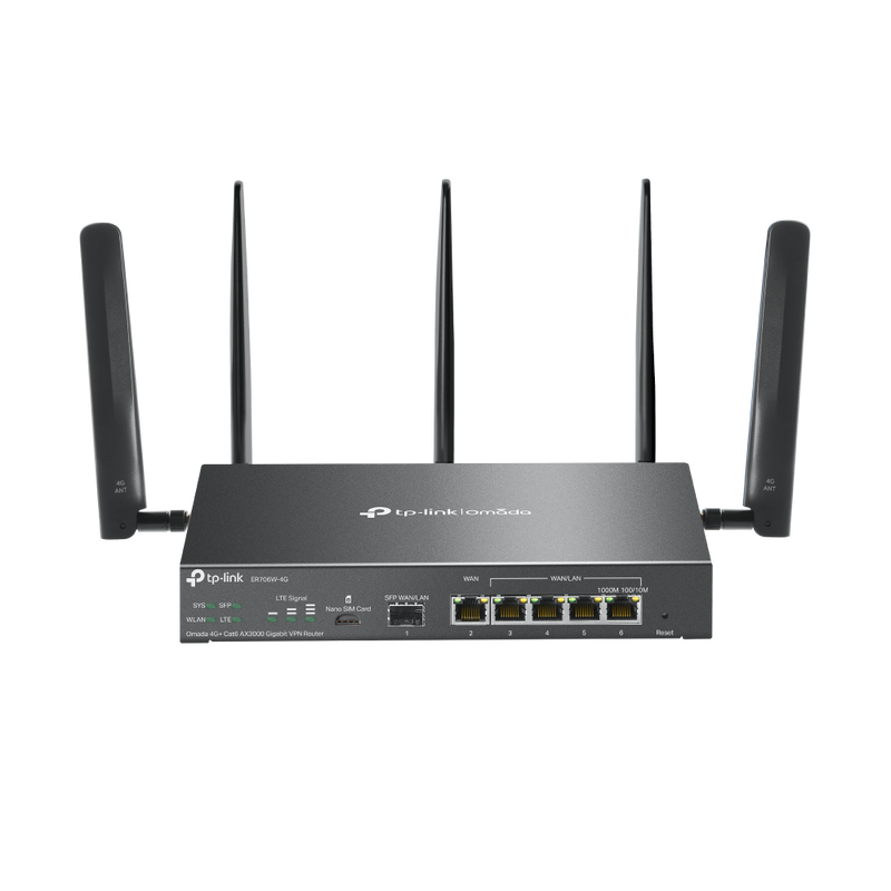 TP-Link ER706W-4G | Omada 4G+ Cat6 AX3000 Gigabit VPN Router