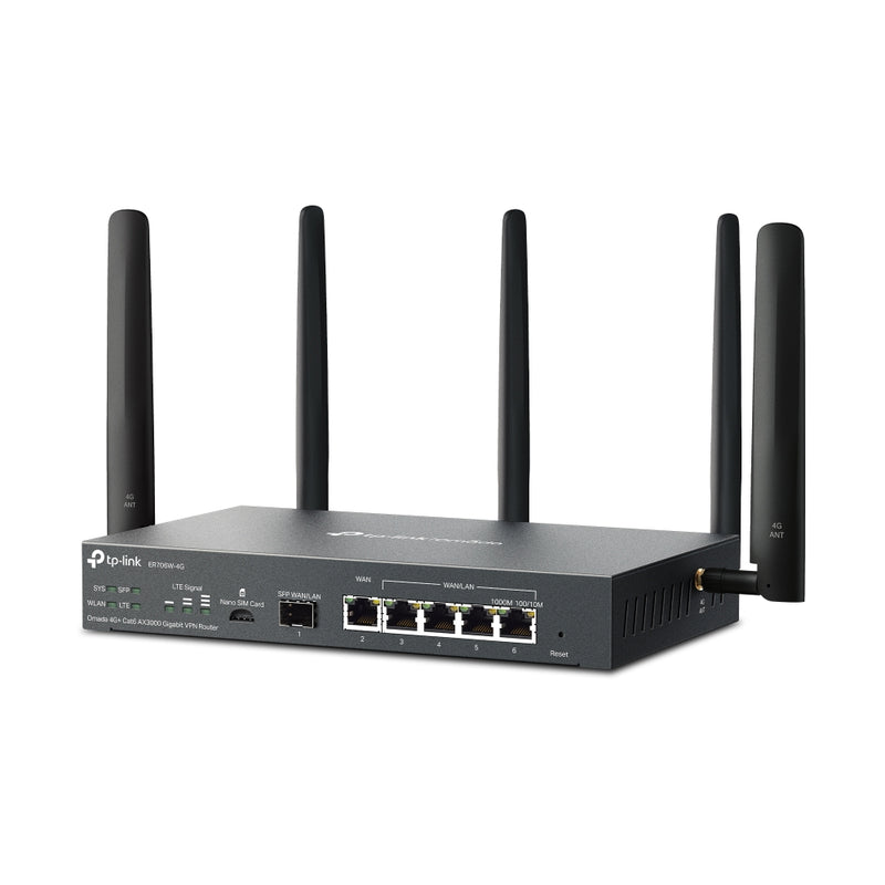 TP-Link ER706W-4G | Omada 4G+ Cat6 AX3000 Gigabit VPN Router