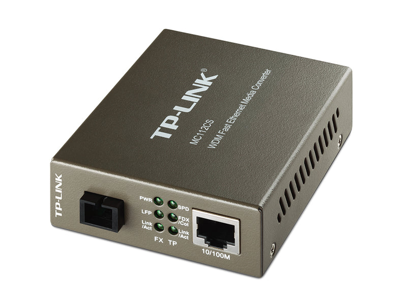 TP-Link MC112CS | 10/100 Mbps RJ45 to 100 Mbps Single-mode SC WDM Bi-Directional Fiber Converter