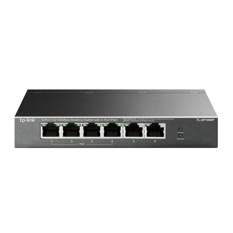 TP-Link TL-SF1006P | 6-Port 10/100 Mbps Desktop Switch with 4-Port PoE+