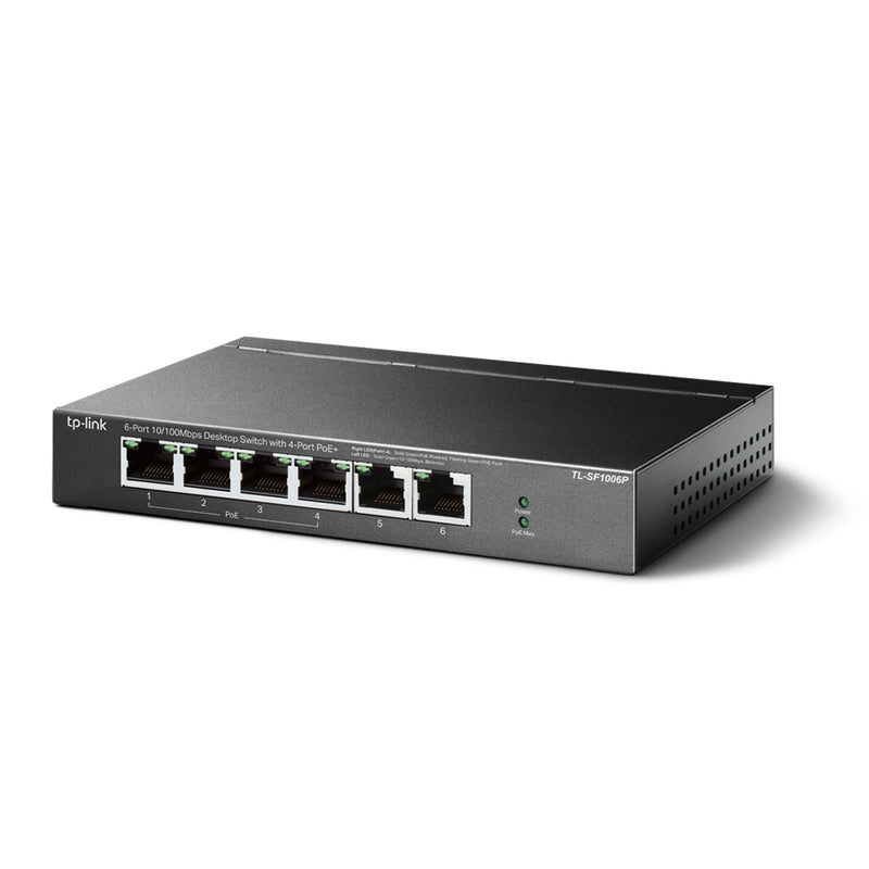 TP-Link TL-SF1006P | 6-Port 10/100 Mbps Desktop Switch with 4-Port PoE+