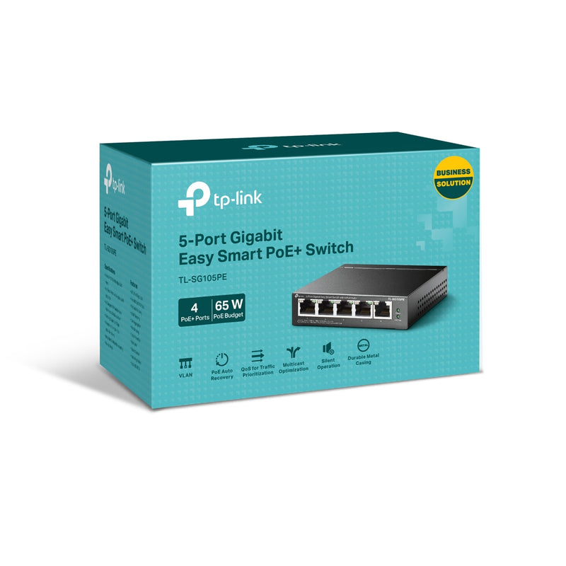 TP-Link TL-SG105PE | 5-Port Gigabit Easy Smart Switch with 4-Port PoE+