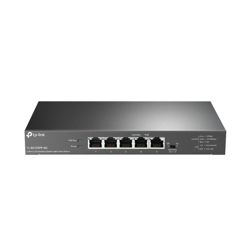 TP-Link TL-SG105PP-M2 | 5-Port 2.5G Desktop Switch with 4-Port PoE++