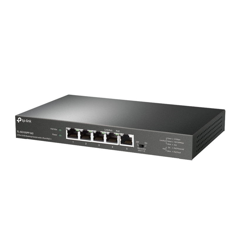 TP-Link TL-SG105PP-M2 | 5-Port 2.5G Desktop Switch with 4-Port PoE++