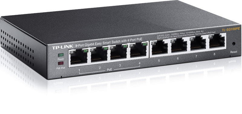 TP-Link TL-SG108PE | 8-Port Gigabit Easy Smart Switch with 4-Port PoE+