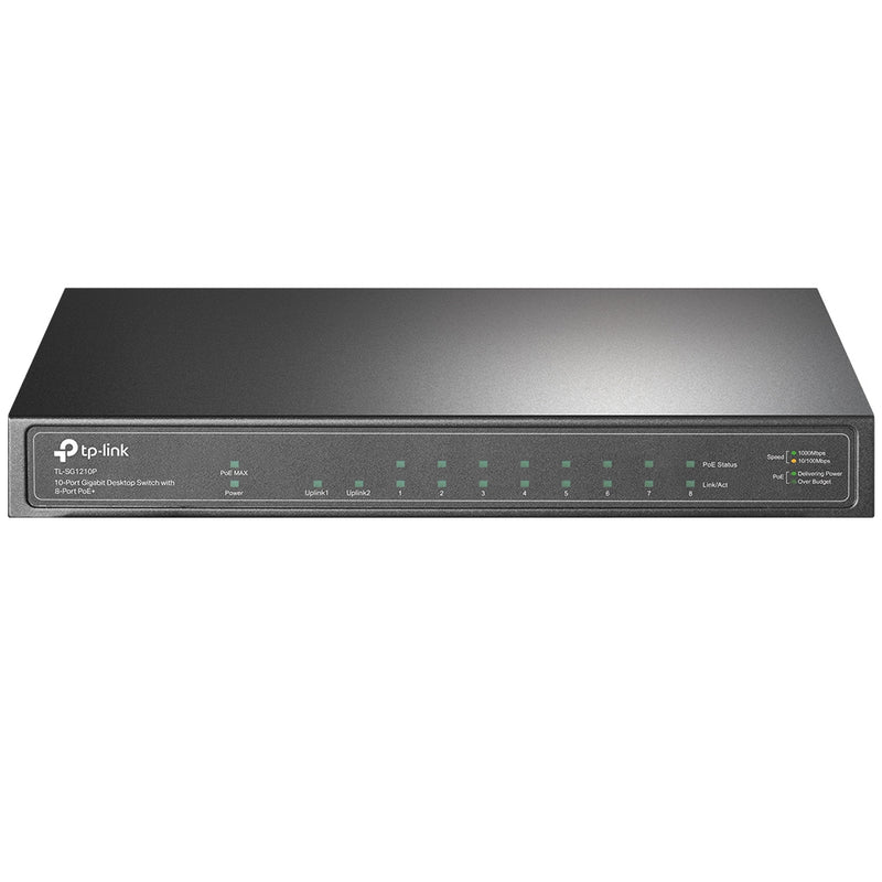 TP-Link TL-SG1210P | 10-Port Gigabit Desktop Switch with 8-Port PoE+