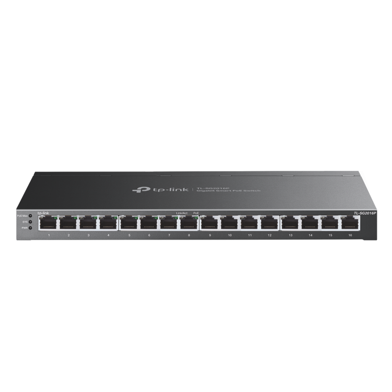 TP-Link TL-SG2016P | JetStream™ 16-Port Gigabit Smart Switch with 8-Port PoE+