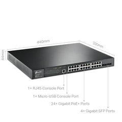 TP-Link TL-SG3428MP | JetStream™ 28-Port Gigabit L2+ Managed Switch with 24-Port PoE+