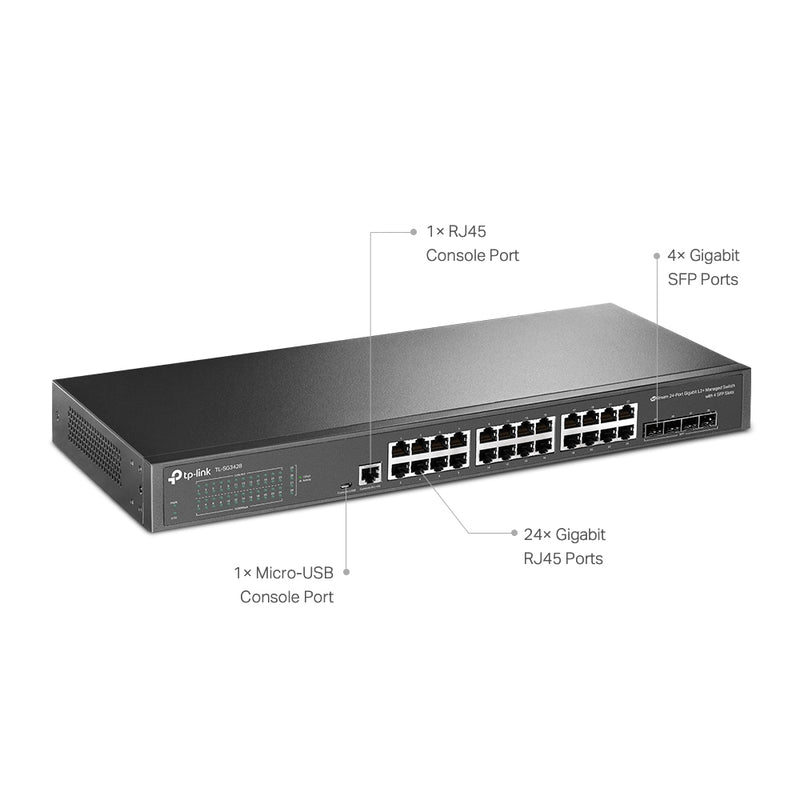 TP-Link TL-SG3428 | JetStream™ 24-Port Gigabit L2+ Managed Switch with 4 SFP Slots