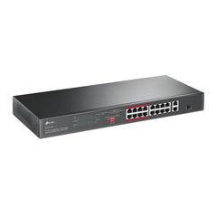 TP-Link TL-SL1218P | 16-Port 10/100Mbps + 2-Port Gigabit Rackmount Switch with 16-Port PoE+