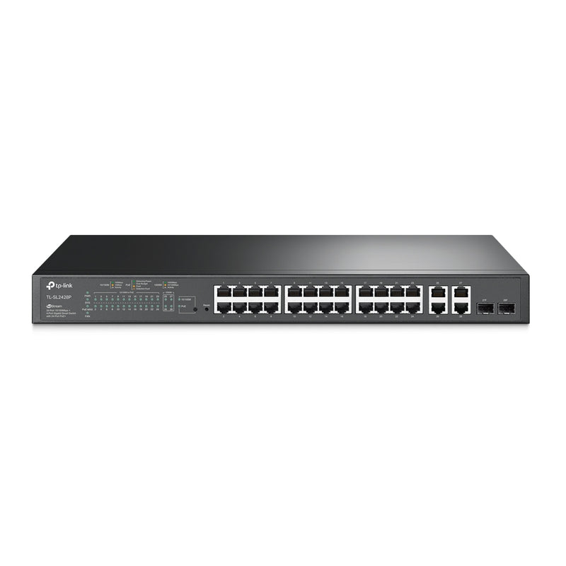 TP-Link TL-SL2428P | JetStream™ 24-Port 10/100 Mbps + 4-Port Gigabit Smart Switch with 24-Port PoE+