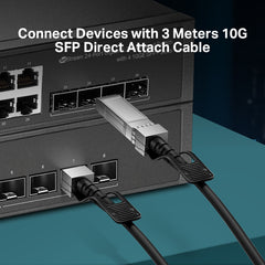 TP-Link TL-SM5220-3M | 3M Direct Attach SFP+ Cable for 10 Gigabit Connections