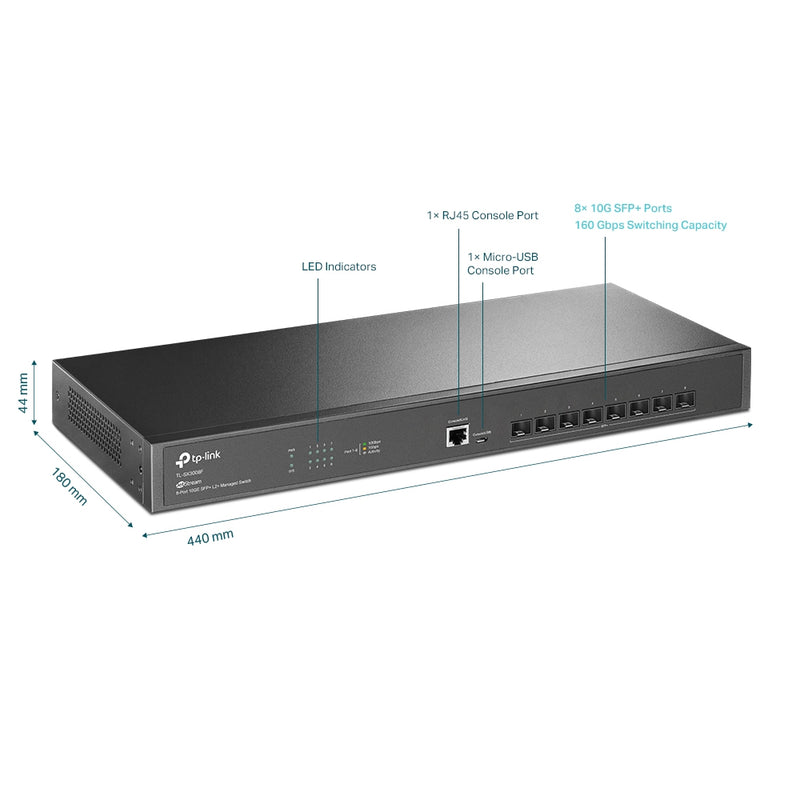 TP-Link TL-SX3008F | JetStream™ 8-Port 10GE SFP+ L2+ Managed Switch