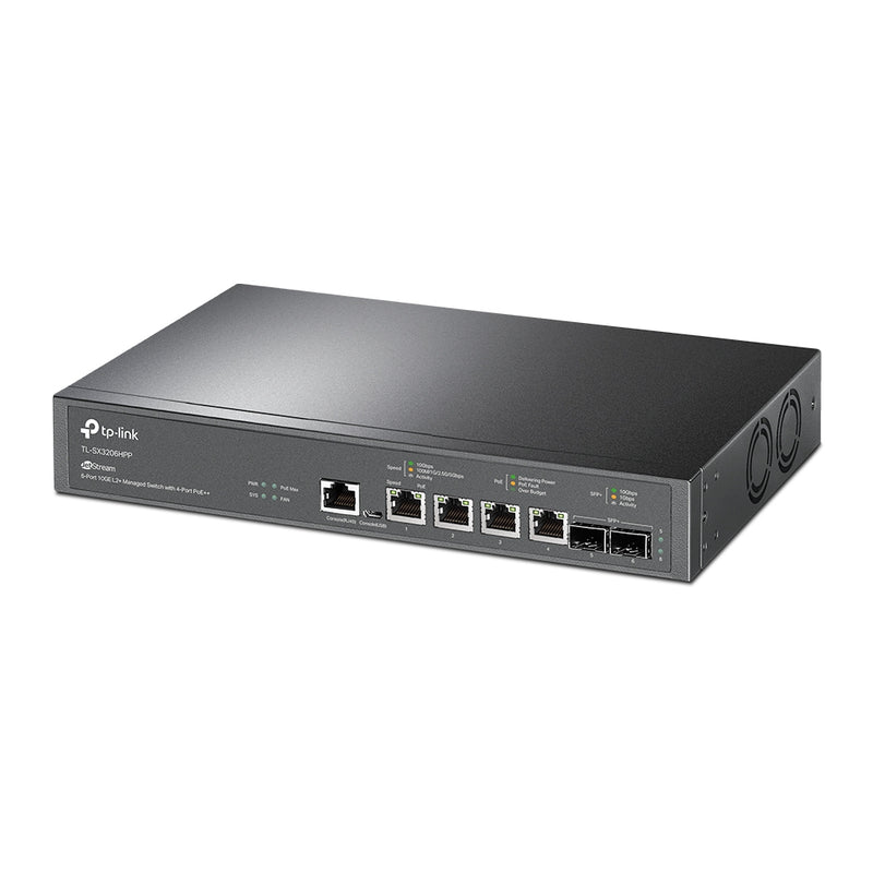 TP-Link TL-SX3206HPP | JetStream™ 4-Port 10GBase-T and 2-Port 10GE SFP+ L2+ Managed Switch with 4-Port PoE++