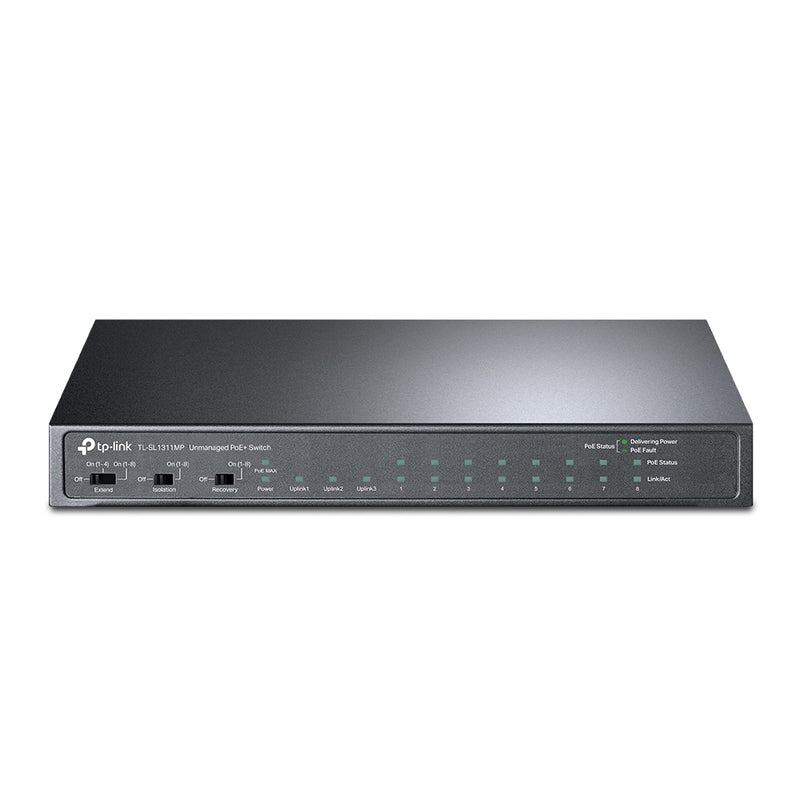 TP-Link TL-SL1311MP | 8-Port 10/100Mbps + 3-Port Gigabit Desktop Switch with 8-Port PoE+