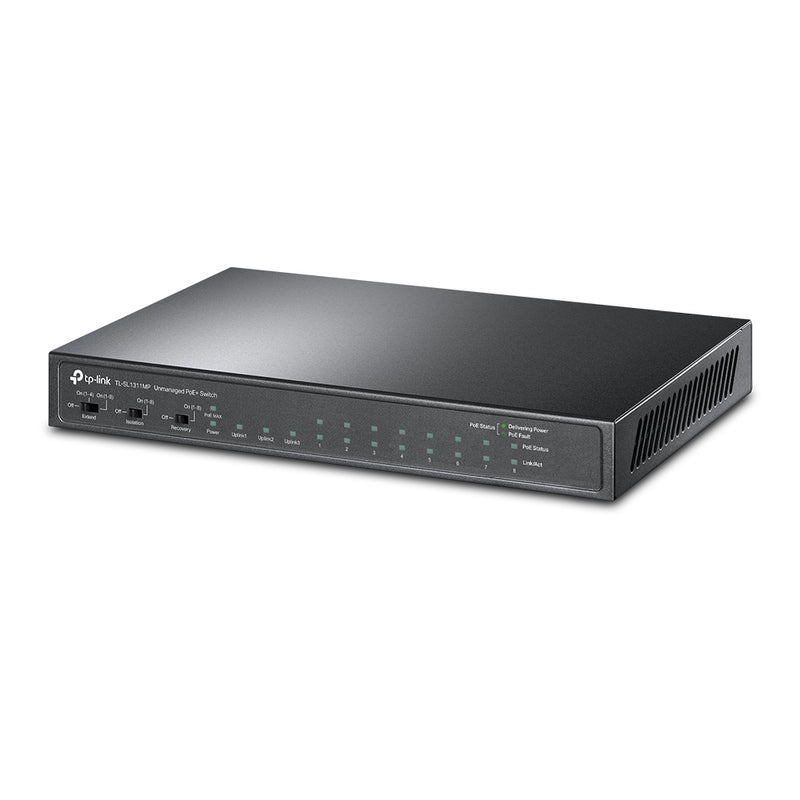 TP-Link TL-SL1311MP | 8-Port 10/100Mbps + 3-Port Gigabit Desktop Switch with 8-Port PoE+